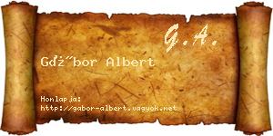 Gábor Albert névjegykártya