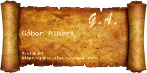 Gábor Albert névjegykártya